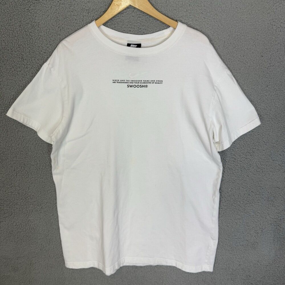 Nike Shirt Men's L White Logo Graphic Tee Crew Neck Short Sleeve